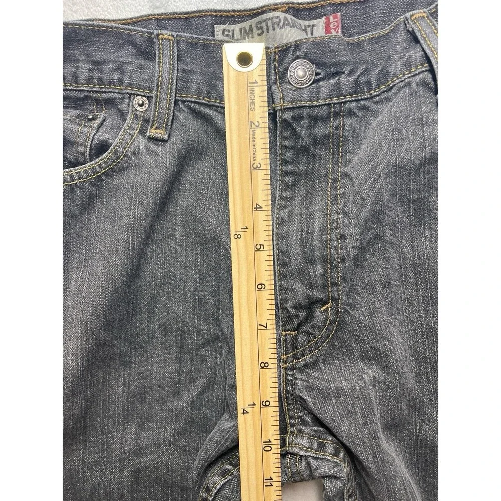 Levis 514 Slim Straight Denim Jeans Mens 36x32 Black 100% Cotton Mexico